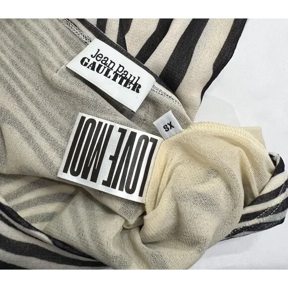 Jean Paul Gaultier Body Morphing Maxi Skirt in Ecru Navy - Picture 6 of 6